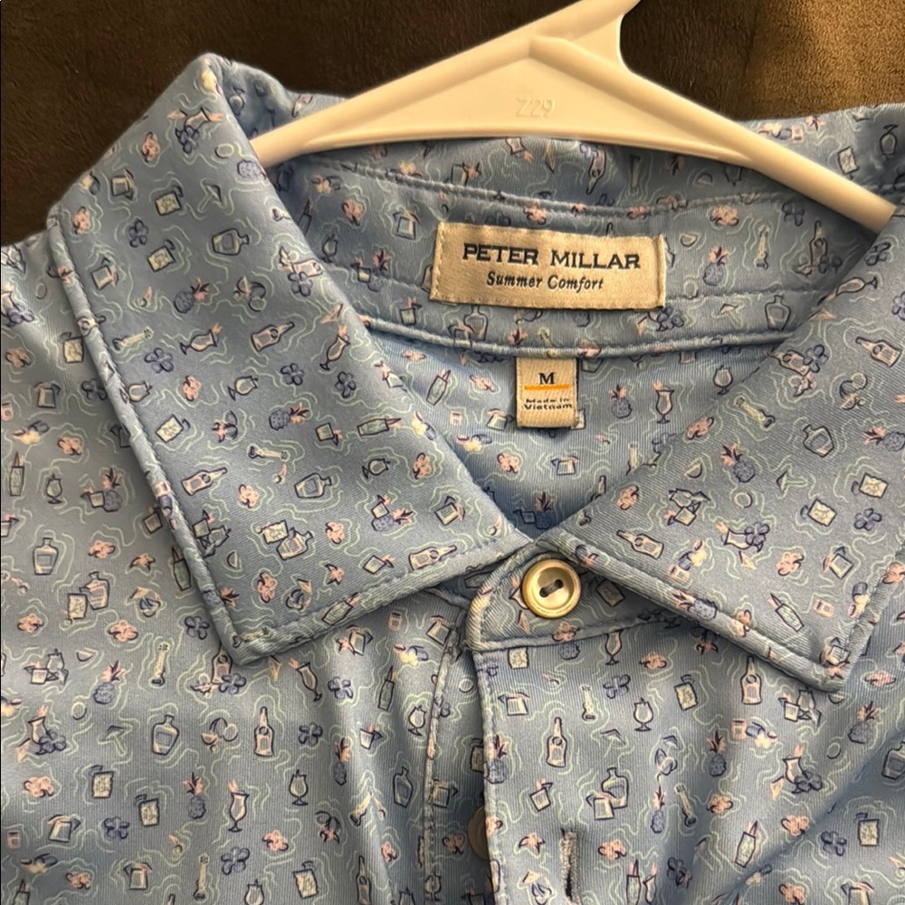 Peter Millar Light Blue Polo With Pattern - image 2